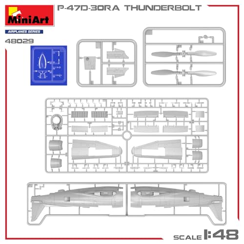 Miniart Maßstab 1/48 Amerikanische P-47D-30RA Thunderbolt Fortgeschrittenes Set Plastikmodellbausatz MA48029