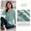Ladies' 100% Cotton Long Sleeve Pajama Set Spring/autumn Thin Style Winter Warm Homewear Suit