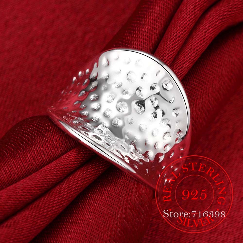 2023 New Arrival 100% 925 Sterling Thumb Spot Rings for Women Big Faced Wide Finger Ring For Unisex Jewelry Mama Men Best Gift