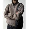Pulover Unisex Cald cu Tricotaj în Fir de Ureche de Grâu, cu Fermoar pe Jumătate și Guler Înalt MY483