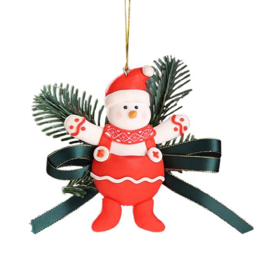 Christmas Ornament Small Boot Mitten Santa Snowman Gingerbread Man Xmas Tree Hanging Ornament Holiday Decorative Car Pendant for Wall Window Decor