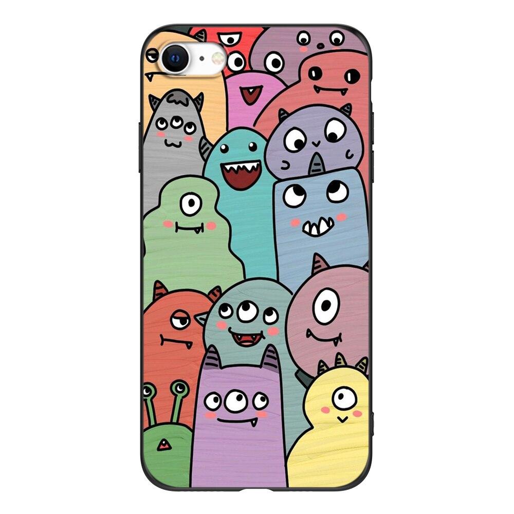 Силиконовый чехол SE3Case для iPhone 7 8 SE 2020, чехол для Apple iPhone 7 8 plus, чехол-бампер с рисунком, черный чехол из ТПУ, милый забавный чехол iphone 7 8