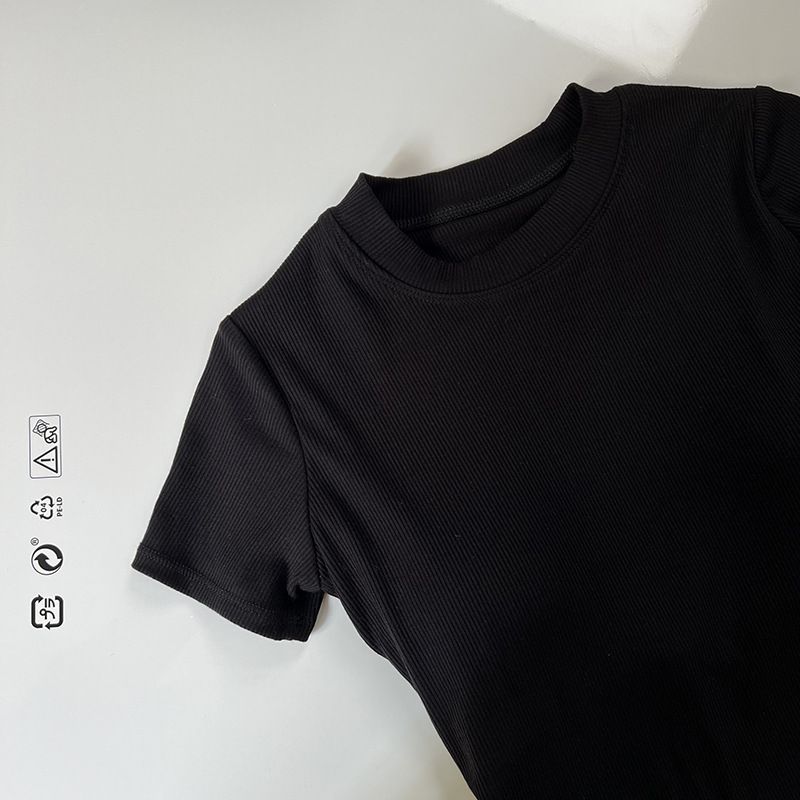 Lu Same Style with Chest Pad Tight Sexy Yoga Clothes Women's Soft Midriff Outfit Sports Tops Silm Fitness T-shirt Short Sleeve