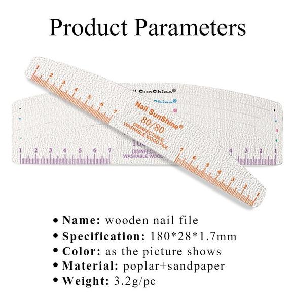 2Pcs Half Moon Nail File Sandpaper 80/100/150/180/240 Nail Sanding File Buffer For Manicure Polishing Nail Tools