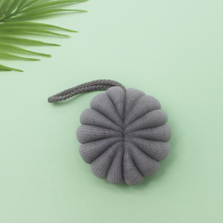 50g Soft Bath Flower Shower Scrubber with Lanyard - Exfoliating & Fluffy Bath Ball 50g (Diameter 12cm) серый