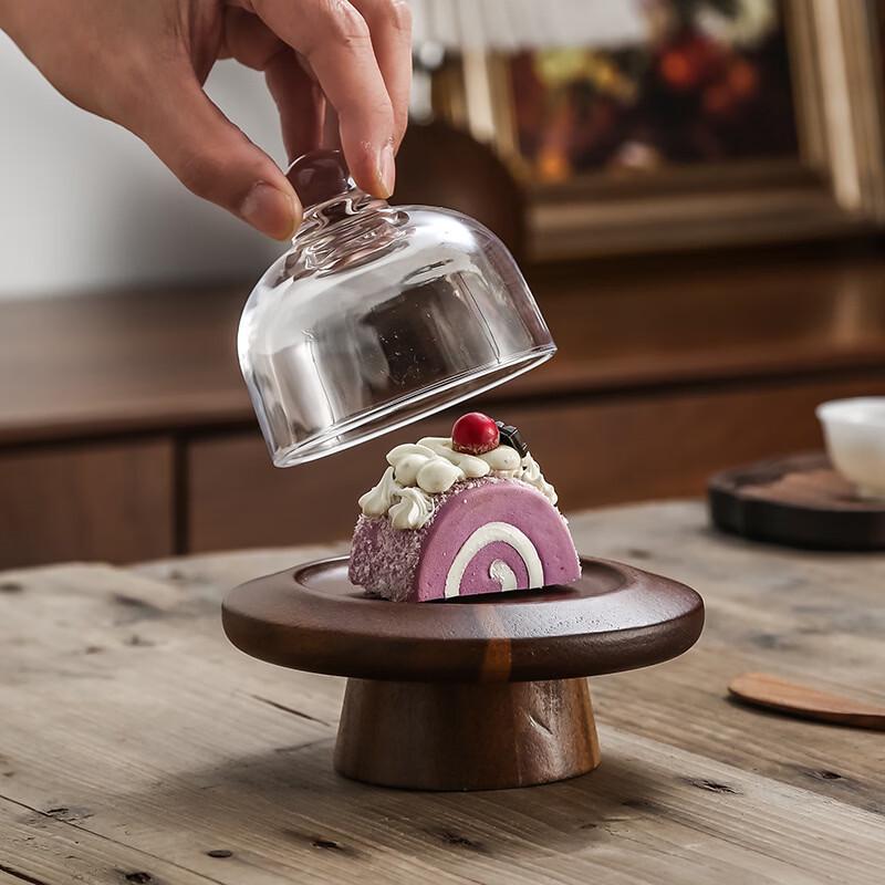 Bamboo Mini Dessert Display Stand with Dome Cover