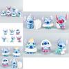 6 Pcs Stitch Sleepwear Pillow Design Mini Model Desktop Ornament Decor Set For Kids And Fans