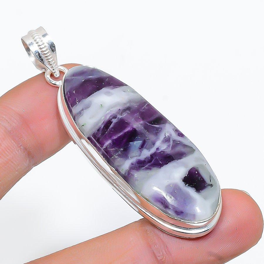 

Natural Blue Jone Gemstone Handmade 925 Sterling Silver Gift Pendant 2.40 Y1u01