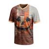 Men's Halloween Print V-Neck Short Sleeve T-Shirt Casual Summer Top