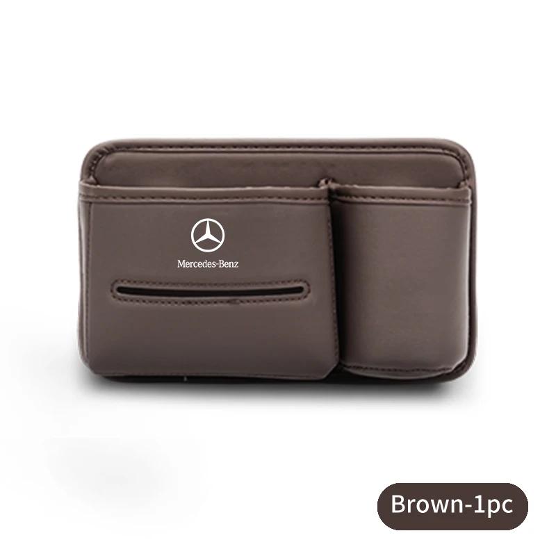 

Car Tissue Case Leather Water Cup Holder Seat Storage Bag For Mercedes Benz W202 W212 W126 W140 W168 W177 CLS GLE GLC GLS CLA