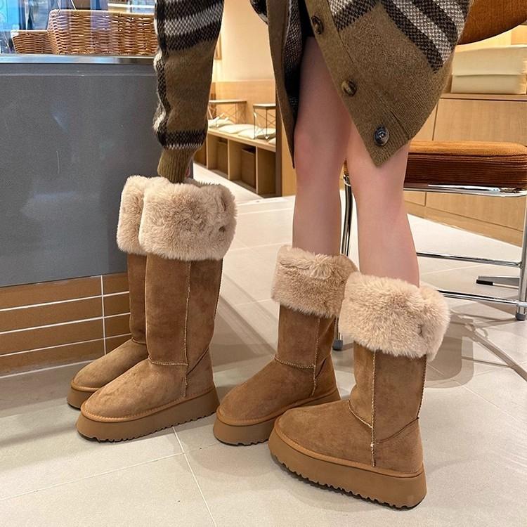 Ruodan Snow Boots Women's 2025 New Winter Velvet Thickened Northeast Minus 40 Degrees Warm Thick-soled Inner Height-increasing Boots