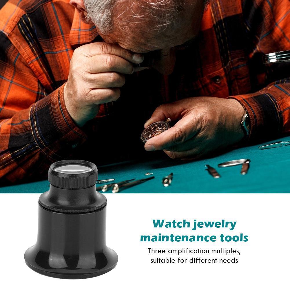 Magnifying Glass 20X Portable Wearing Style Loupe Lens Jeweler Watch Magnifier Tool Eye Magnifier Len Repair Kit Tool