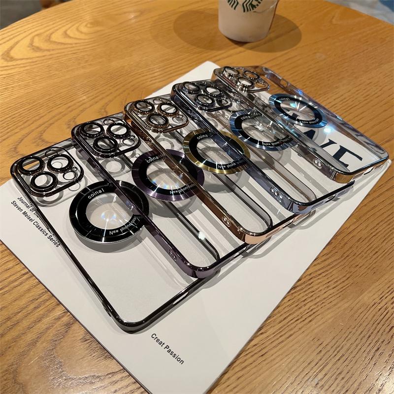 Luxury Magsafe Wireless Charge Hard PC Case Transparent For iPhone 14 13 12 11 Pro Max 7 8 Plus X Xs XR Max Magnetic Cases Cover