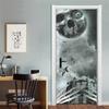 3D Gray Horror Wallpaper For Halloween Decoration Door Sticker Self-adhesive Waterproof PVC Wall Decal Party Decor Zombie Mural