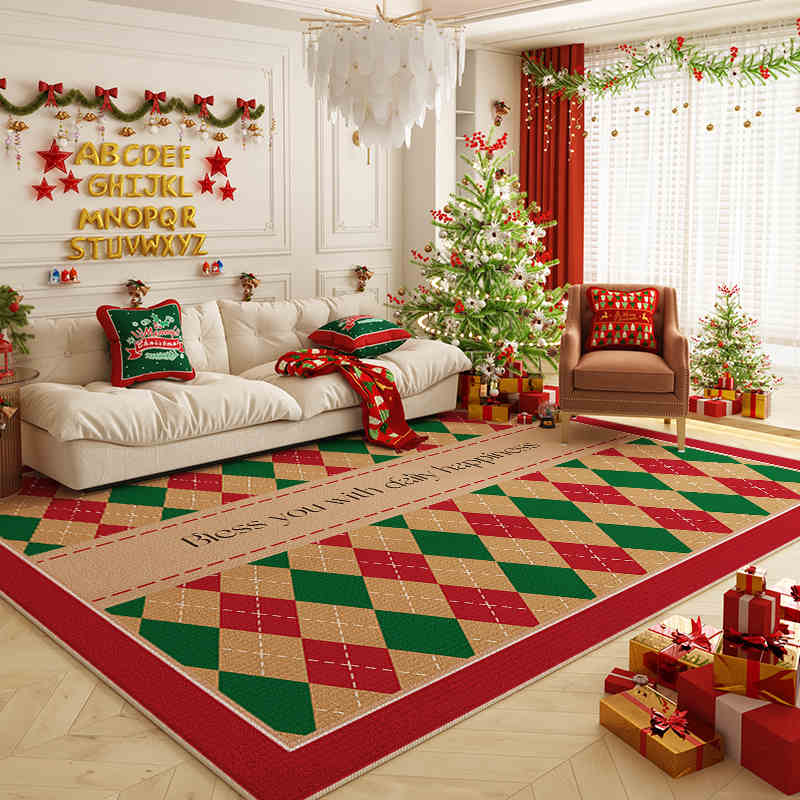 Christmas Tree Carpet New Year Festival Atmosphere Feeling Large Size Living Room Bedroom Floor Mat Home Decoration