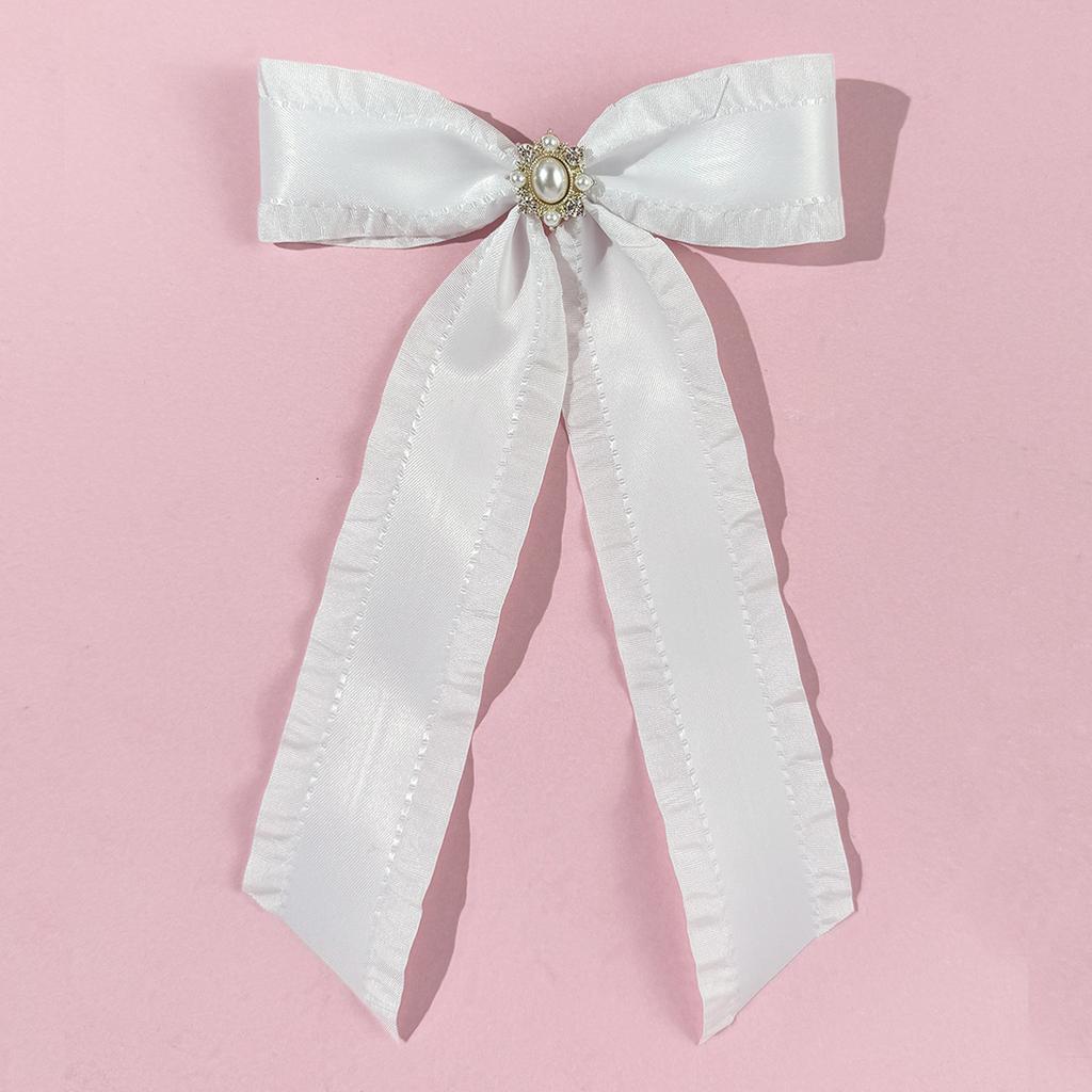 Lotus Leaf Edge Bow Ribbon Hair Clip, Female Niche High-end Semi Tied Hair Accessory