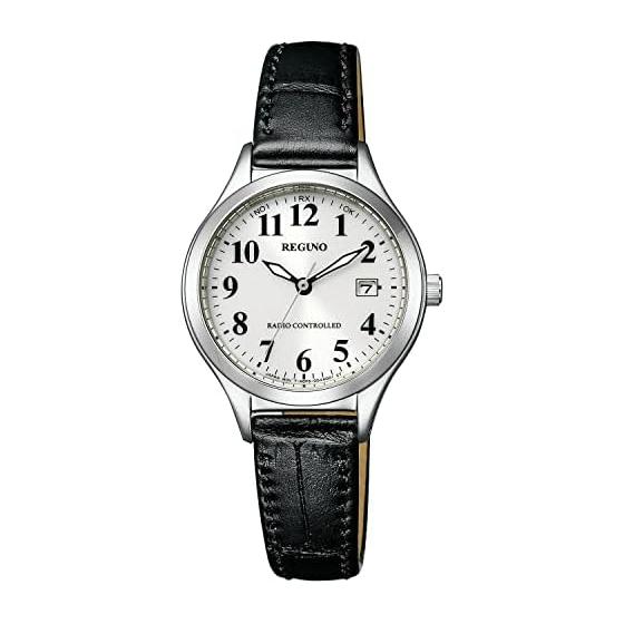 [CITIZEN] Watch REGUNO (Radio Solar/Waterproof/Ladies) KS1-210-20 Solar Tech Simple Business Watch Cowhide Arabic Numerals Luminous Radio Clock Date