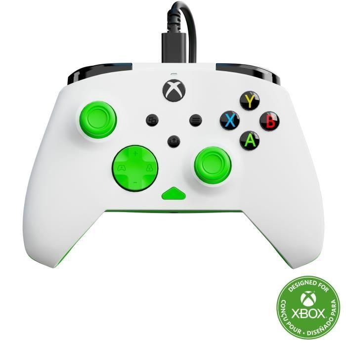 Manette De Jeu - Xbox Series X|S, Xbox One Et PC - Rematch Core - RGB - Filaire - Blanc / Vert - TURTLE BEACH