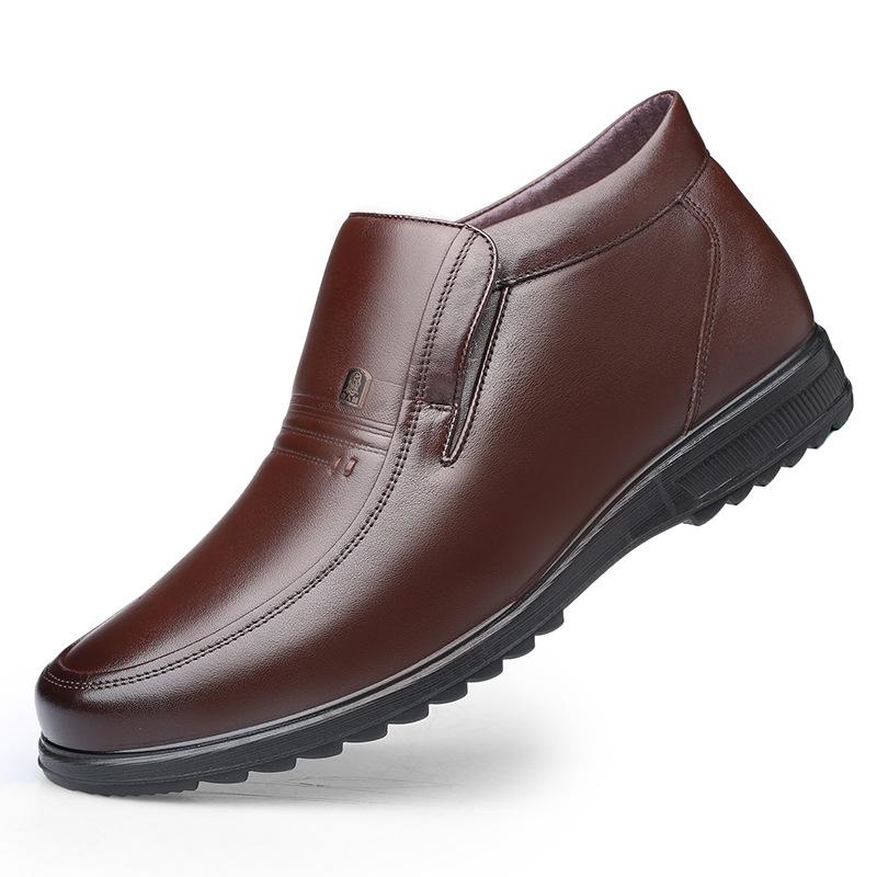 Gammal man huvud herrskor nya business casual professionella kläder ull höga skor för äldre 21602