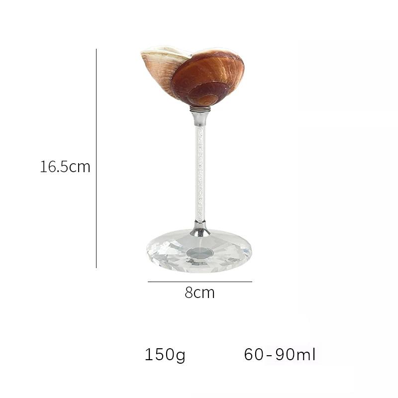 Natural Conch Shell High Footed Cup Ornaments Handmade Creative Champagne Red Wine Glass Storage Tray Decoration Birthday Gifts