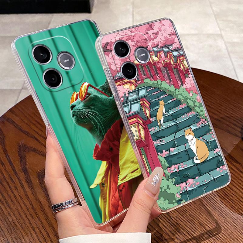 Jelly Casing For Honor 600 Lite / Honor 500 Smart 5G Clear Silicone Soft TPU Back Cover Cute Cat Rabbit Heart Protective Case