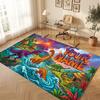 Dinosaur Theme Soft Crystal Velvet Rug Custom Name & Text Print Non Slip Floor Rug for Bedroom Living Room