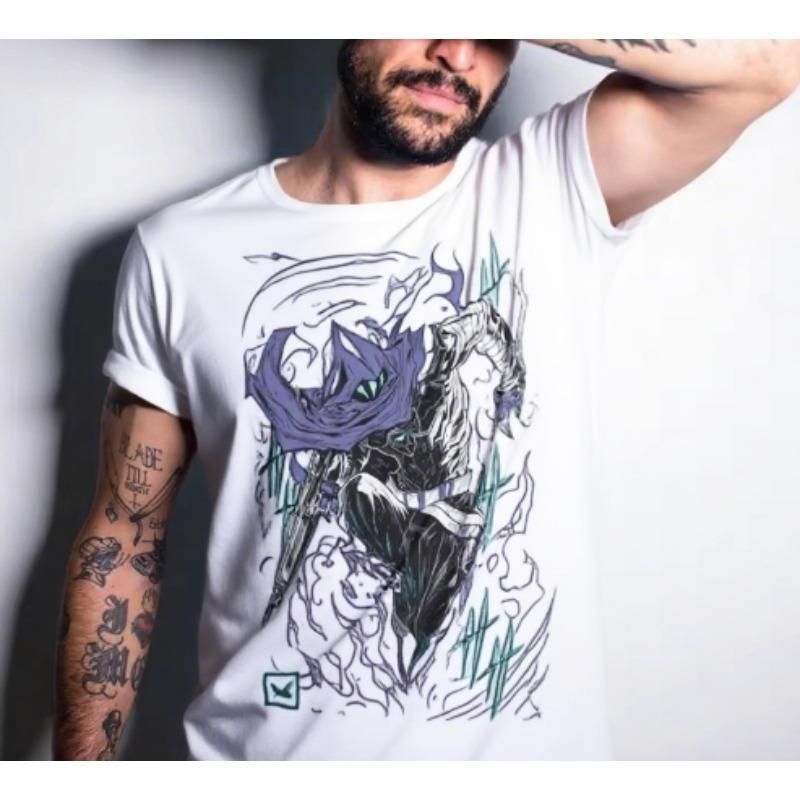 Trend Summer 2025 Cosplay Neutral Black and White Omen Valorant Unisex T-shirt, Valorant T-shirt, Gift Shirt Mens T Shirts