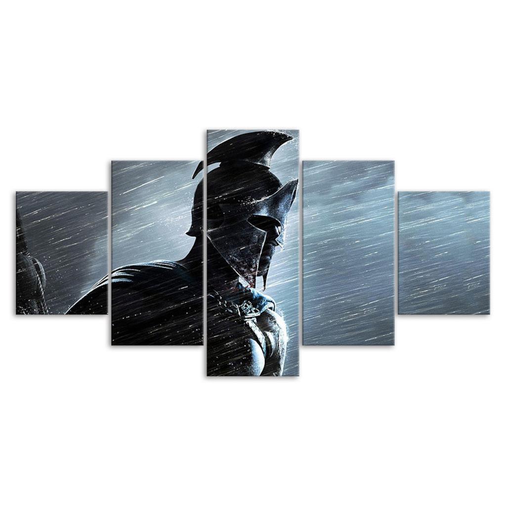 Warrior Soldier Canvas 5 Piece Five Panel Wall Print Modern Art Poster Picture Home Decor Gift For Him For Her