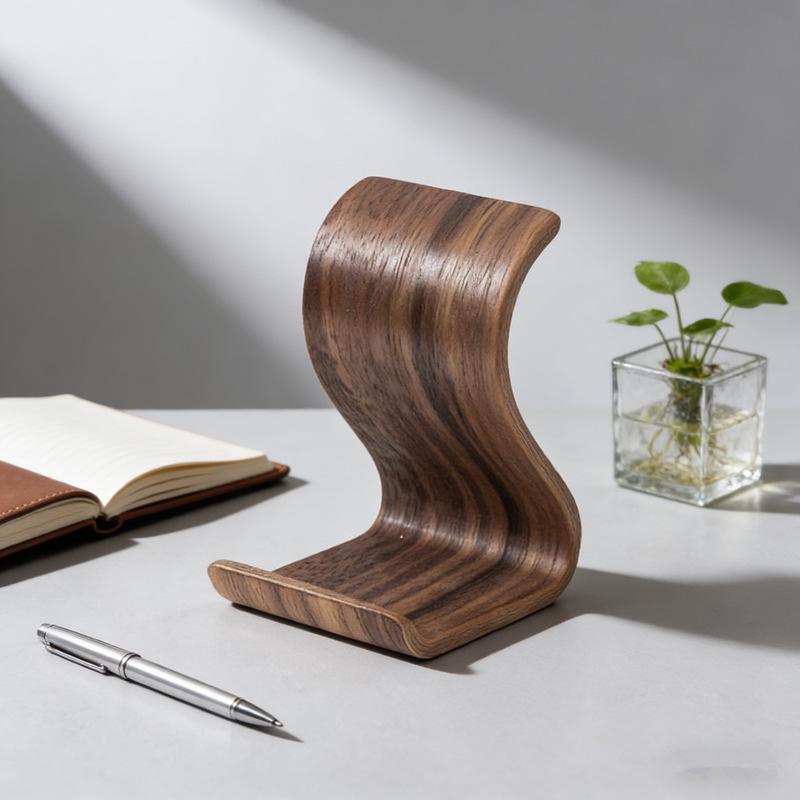 Portable Wooden Phone and Tablet Stand for Easy Viewing