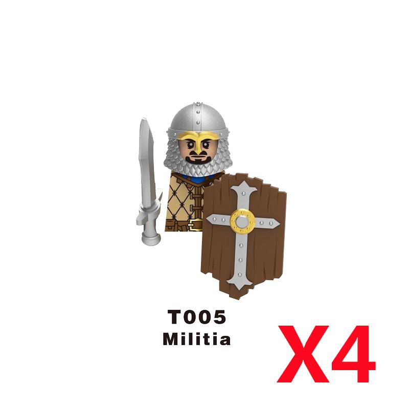Medieval Soldier Knight Figure MOC Building Block Green Dragon Castle Infantry Orcs Pirate Roman Cavalry Weapons Toys Gifts D122