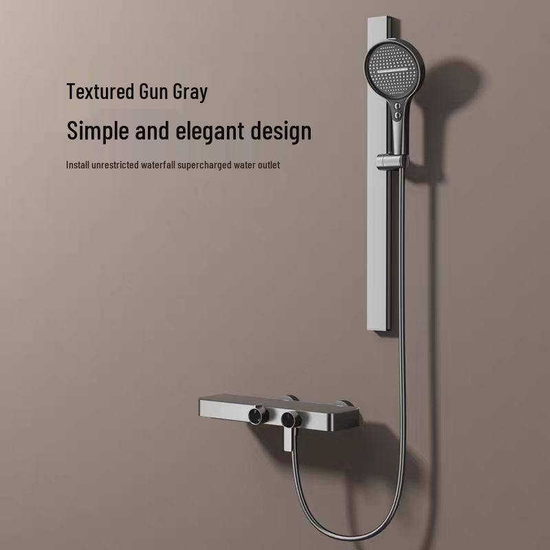 Lyxigt Regnduschhuvud i Helkoppar med Stor Förvaring och Justerbar Temperaturkontroll