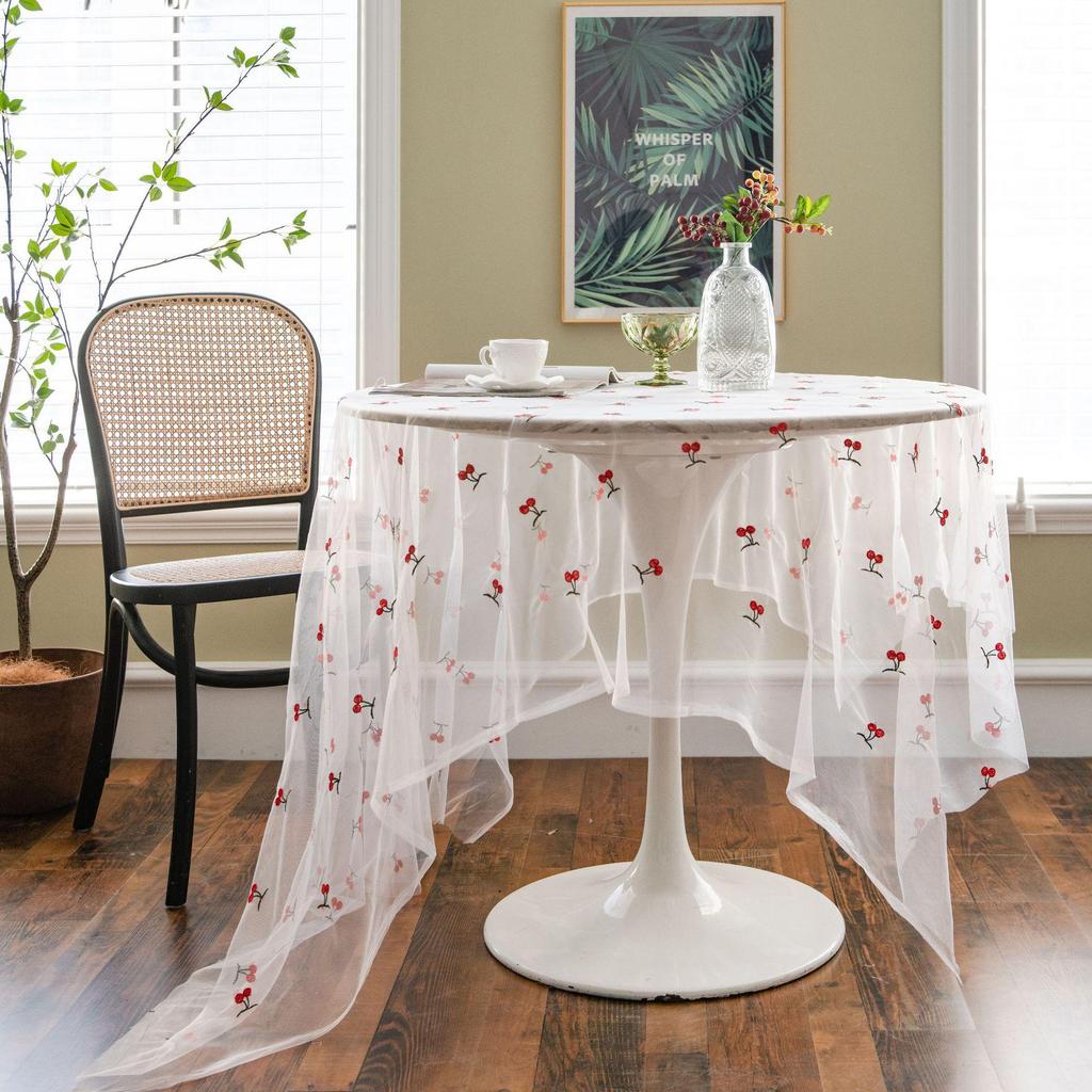 Imanqiyun Colorful Embroidered Floral Lace Tablecloth and Photography Backdrop.