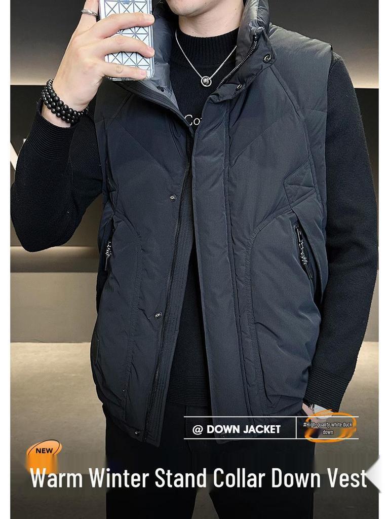 2025 Autumn/Winter Men's Trendy Workwear Down Vest - Loose, Warm Gilet by Top Brand