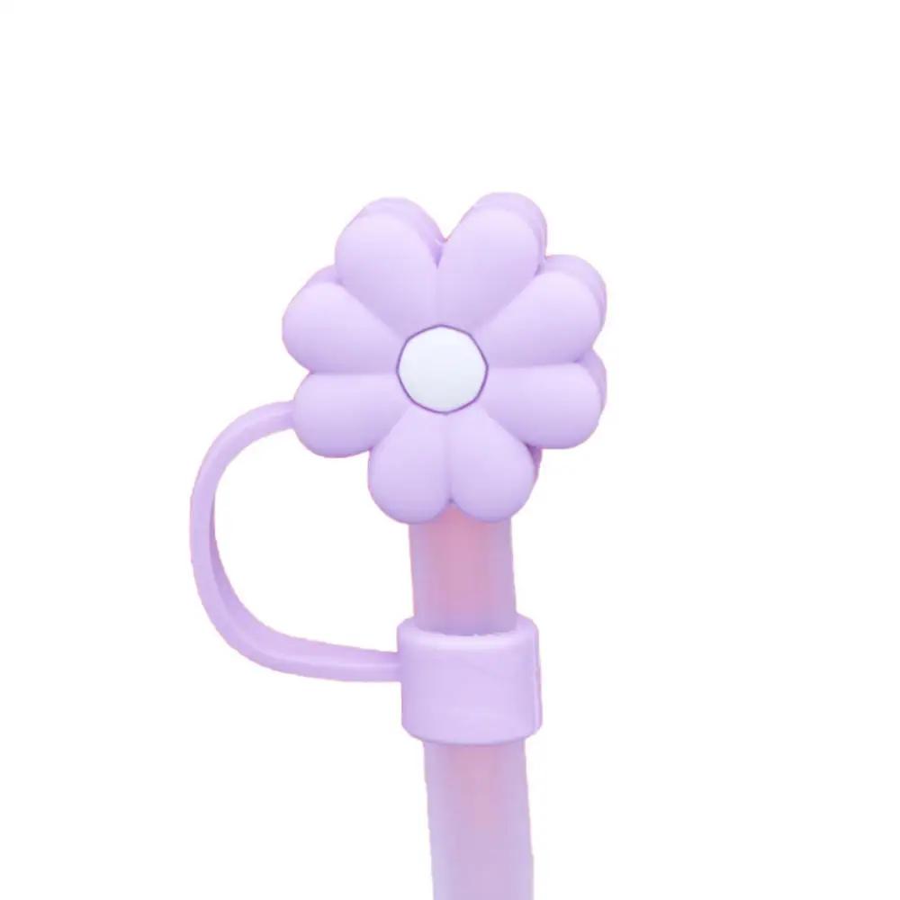 Tapa para Pajita con Forma de Flor de 10 mm/0,4 pulgadas Compatible con Vaso Stanley de 30 y 40 Oz Tapa de Pajita de Flor de Silicona Suave