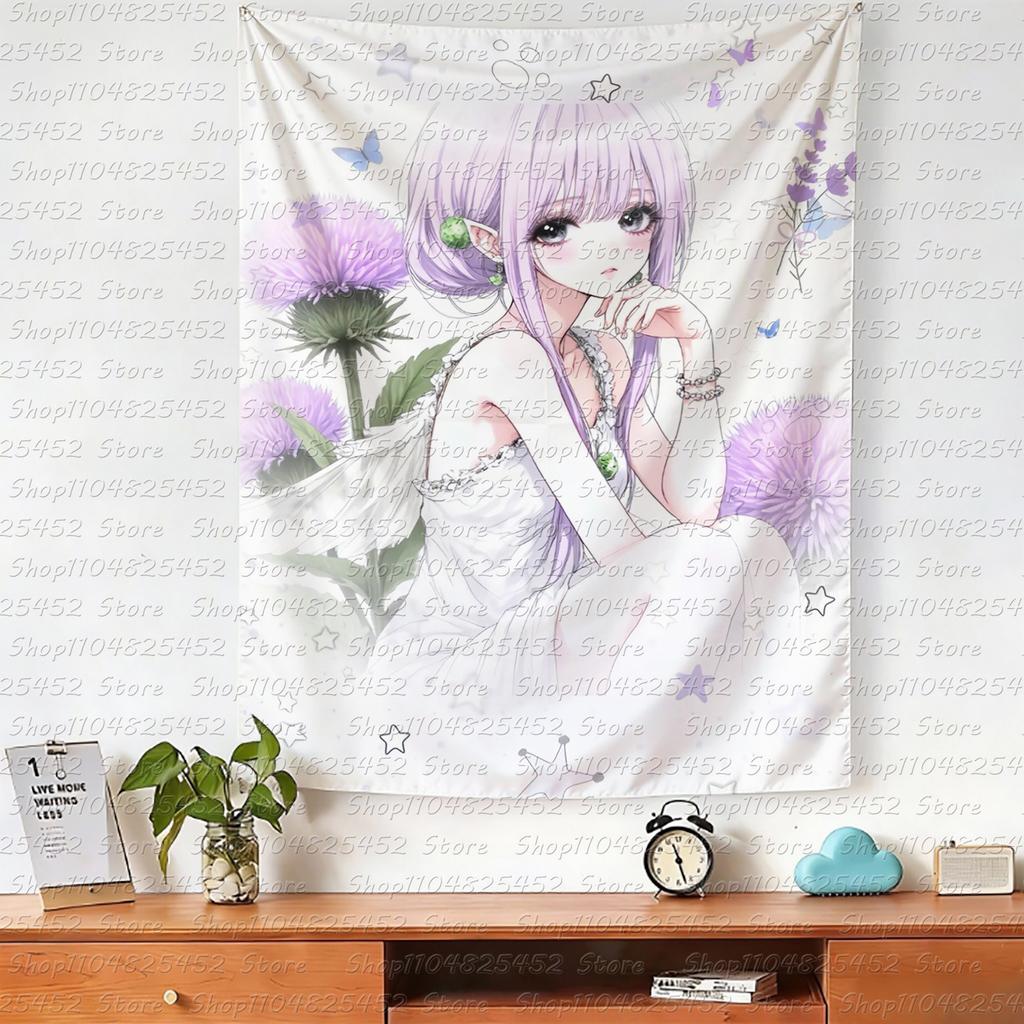 Kawaii Home Decor Wall Hanging Tapestry Cute Home Decor Tapestry Anime Girl Tapestry Cute Girl Tapestry