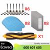 For Ecovacs Debot OZMO 600 601 605 Spare Parts Main Roll Side Spin Brush Cover Wheel Hepa Filter Mop Cloth Dust Box Kit