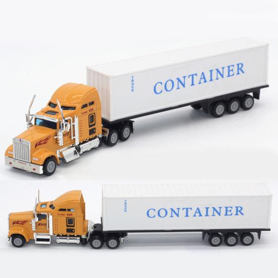 1:65 Alloy Truck Model Realistic Simulated Detailed American Super Long Transport Truck Model for Adults