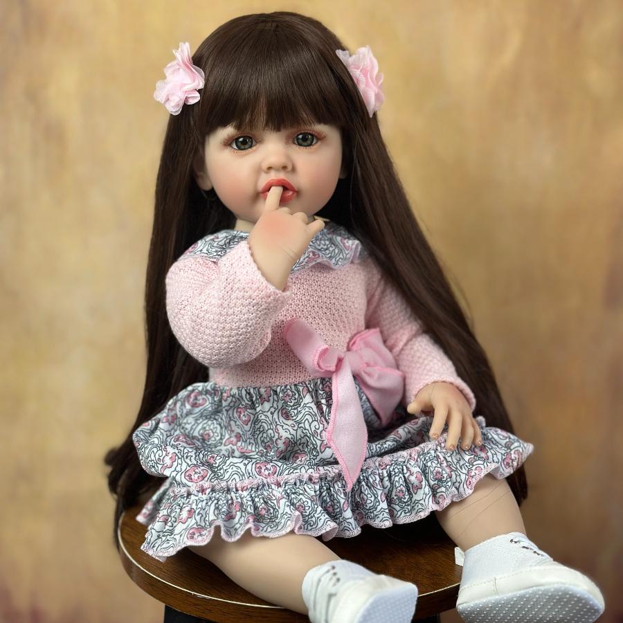 BZDOLL Full Body vinyl Reborn Doll Girl Baby 55cm 22inch Lifelike Princess Newborn Toddler Bebe Toy Lovely Birthday Gift