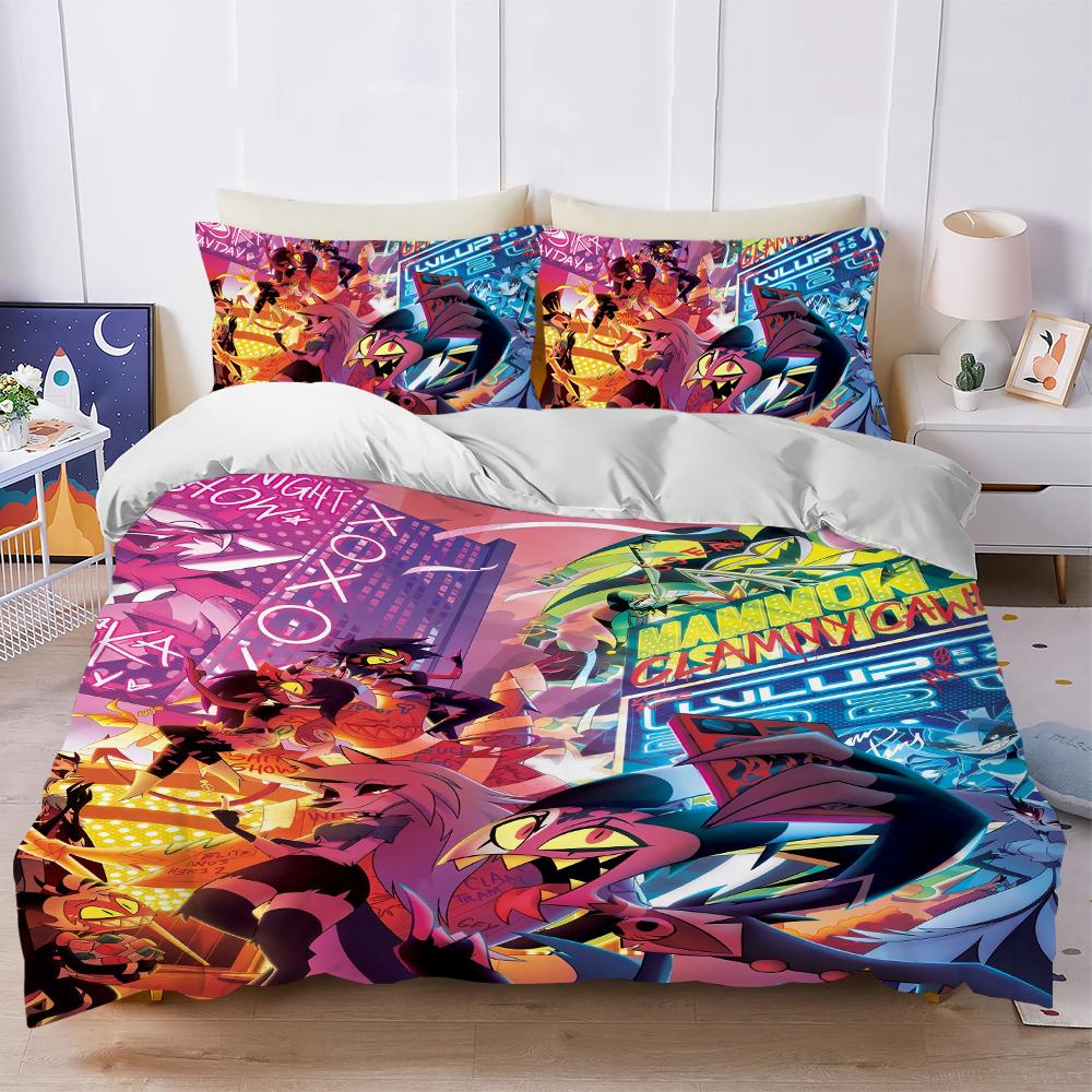 Cartoon H-Helluva-Boss Bedding Set Anime Duvet Cover Set Soft Single Twin Size Home Decor Birthday Gift Four Seasons Home Decor