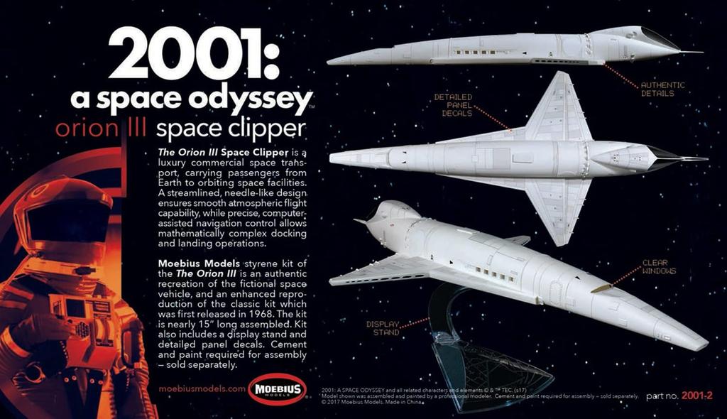 Platz Moebius Model 2001: A Space Odyssey Orion Space Clipper 1/160 Scale Plastic Model MOE2001-2R