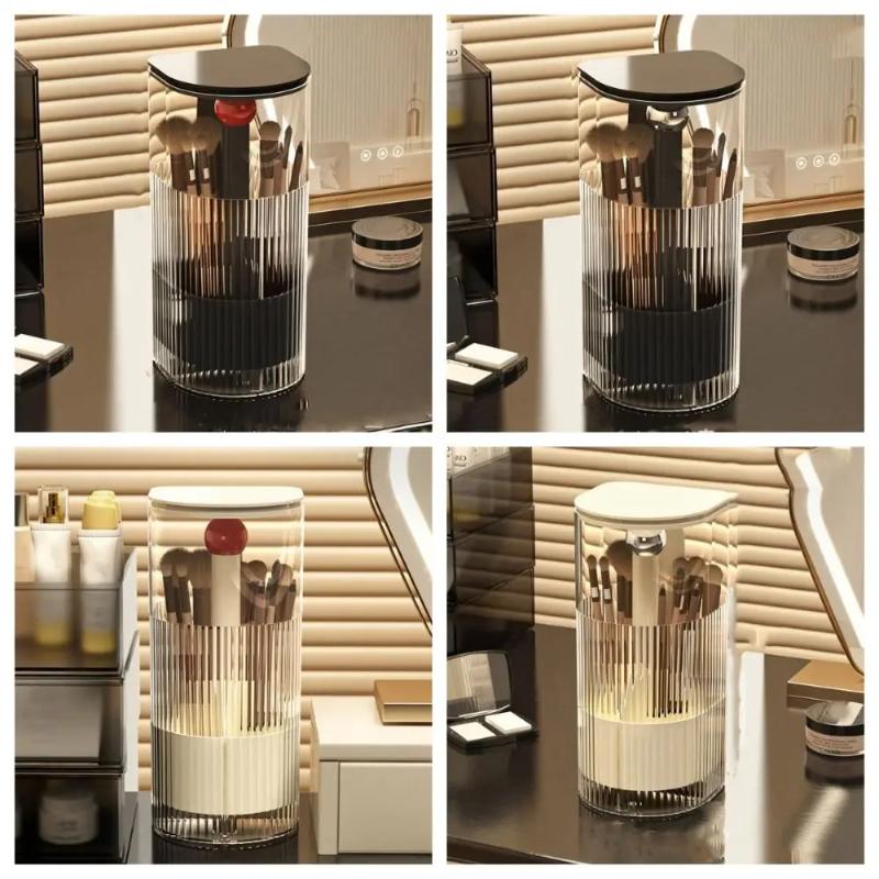 Automatische Liftende Make-up Kwastenhouder Met Stofdicht Deksel Cosmetische Opbergdoos Voor Kwasten, Lippenstiften Make-up Organizer Voor Kaptafel