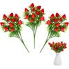 3Pcs Artificial Strawberry Stem Faux Strawberry Plant Ornaments Fruit Flower Stem for Home Wedding Party Decor