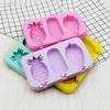 3 Cavities Silicone Ice Cream Mold Reusable Ice Cubes Tray Popsicle Mold with Stick