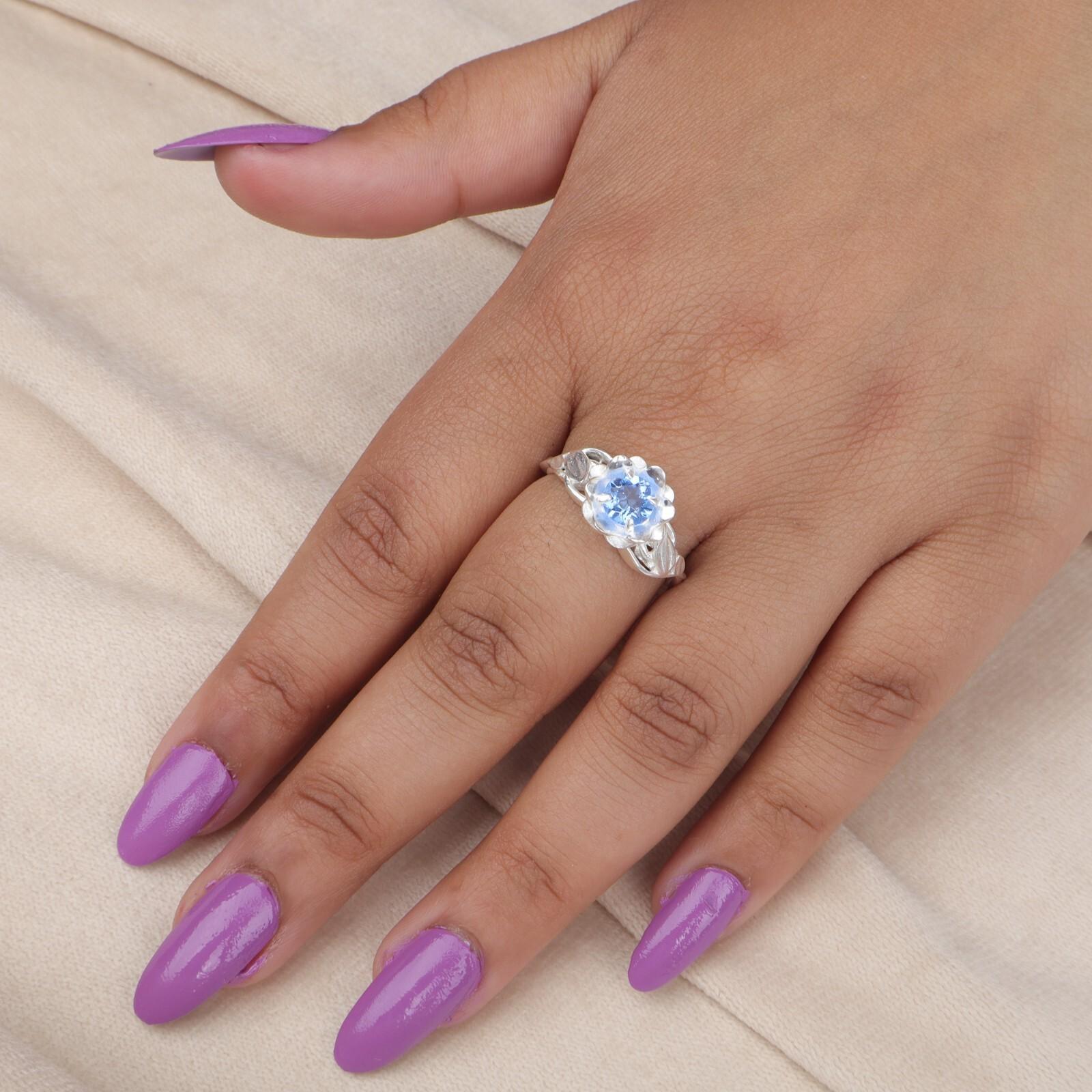 

Tanzanite Gemstone 925 Sterling Silver Jewelry Wedding Ring For Bridesmaid Gift CZR-2-6 13