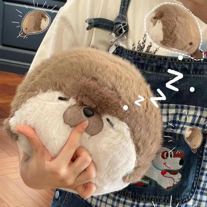 Seal Plush Toy Cute Sleeping Sea Otter Doll Holding Super Soft Doll Birthday Gift