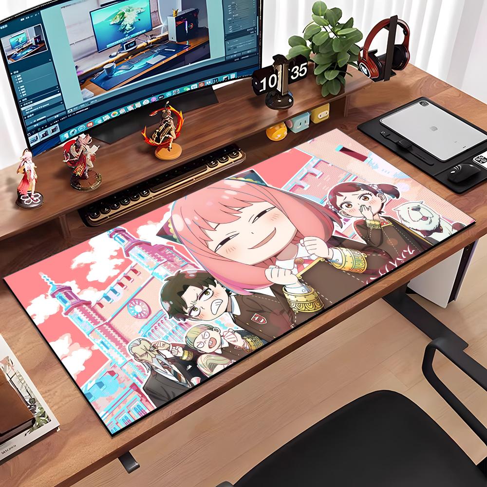 Kawaii S-spy X FamilyKawaii S-spy X Family Mouse Pad Large Anti-Slip Rubber Gaming MousePad Durable Desk Pad Thick Seam Edge Sui