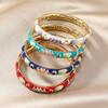 Traditional Peony Filigree Flower Bangle Open Cheongsam Bracelet Chinese Cloisonne Bracelet  Dinner