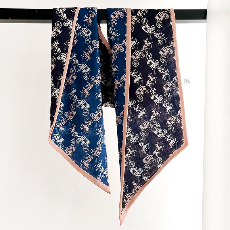 Spring and Autumn New Versatile Thin Narrow Strip Scarf Korean Style Thin Fashionable Decorative Streamer Scarf Scarf for Women