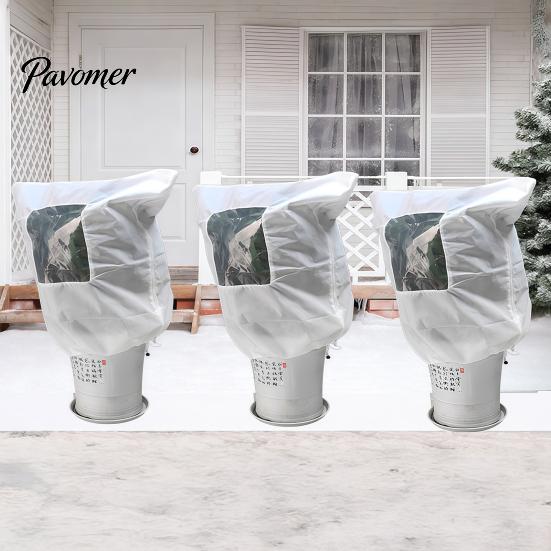 Winter Garden Plant Shield Cover, Drawstring Freeze Protection Bag with Window, Non-woven Outdoor Fruit Tree Fabric Frost Blanket for Potted