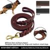 1pc Pet Supplies German Shepherd Leash Cowhide Leash Hand Woven Flower Extra Long Leash Collars Harnesses Leads Pet Products